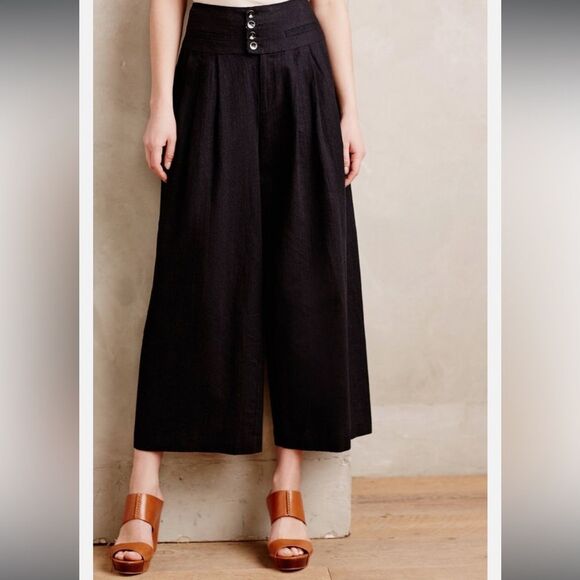 Cartonnier Pants - Cartonnier from Anthropologie, High-Waisted Black Wide-Leg Pants